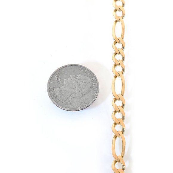 5.9mm 14K Yellow Gold Classic Figaro Chain Italy Bracelet - Picture 2 of 3